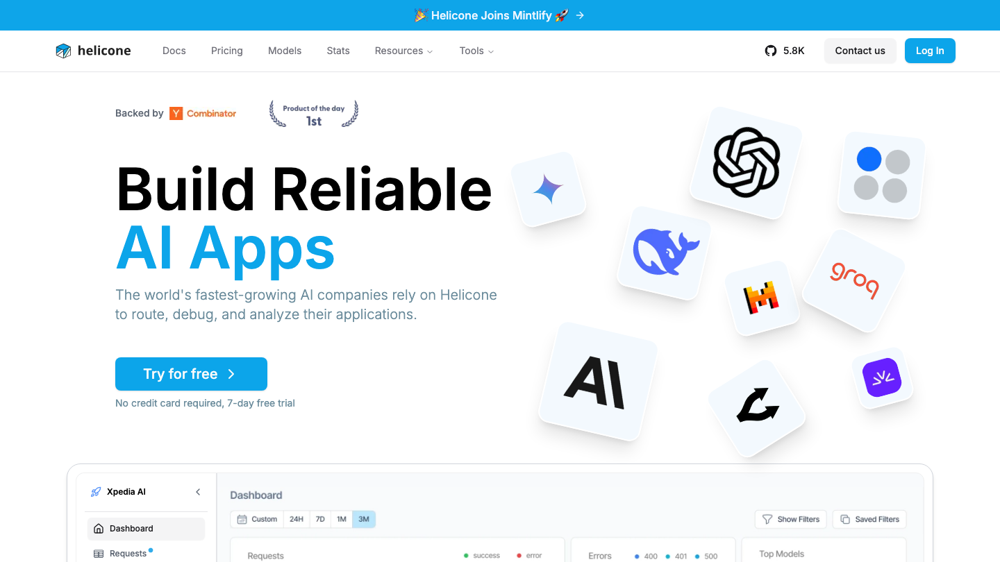 Helicone screenshot