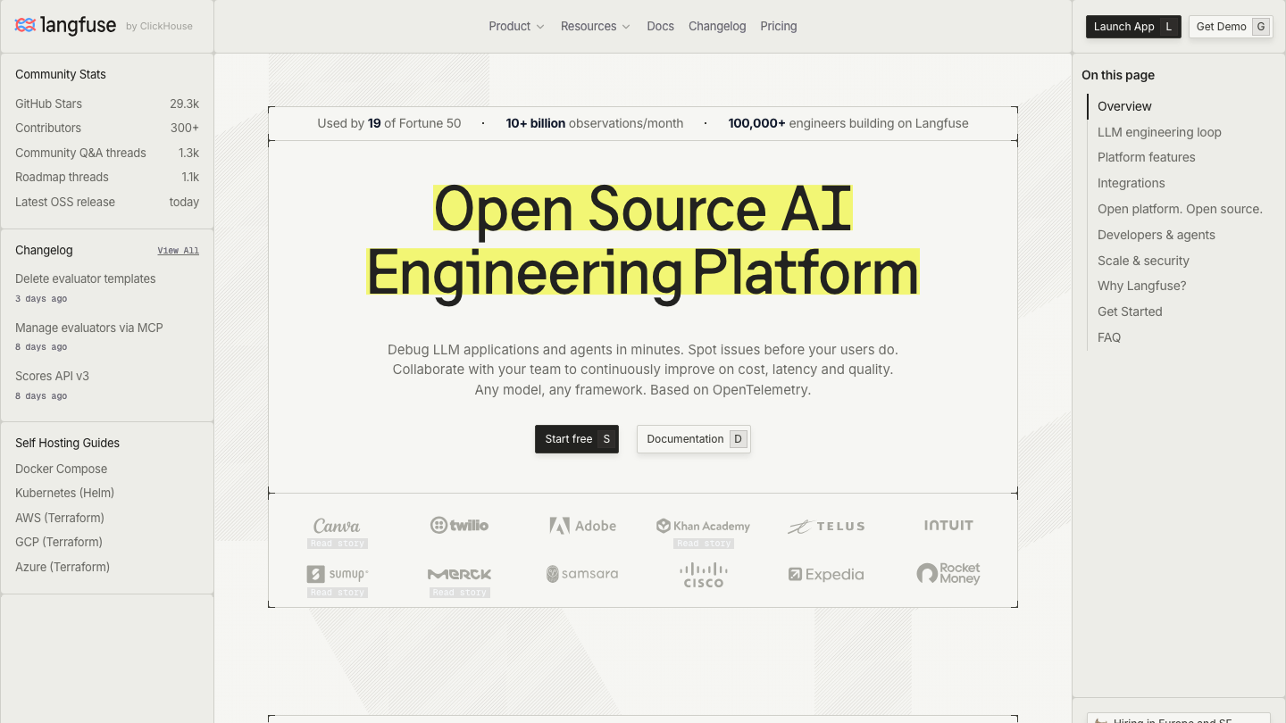 Langfuse screenshot