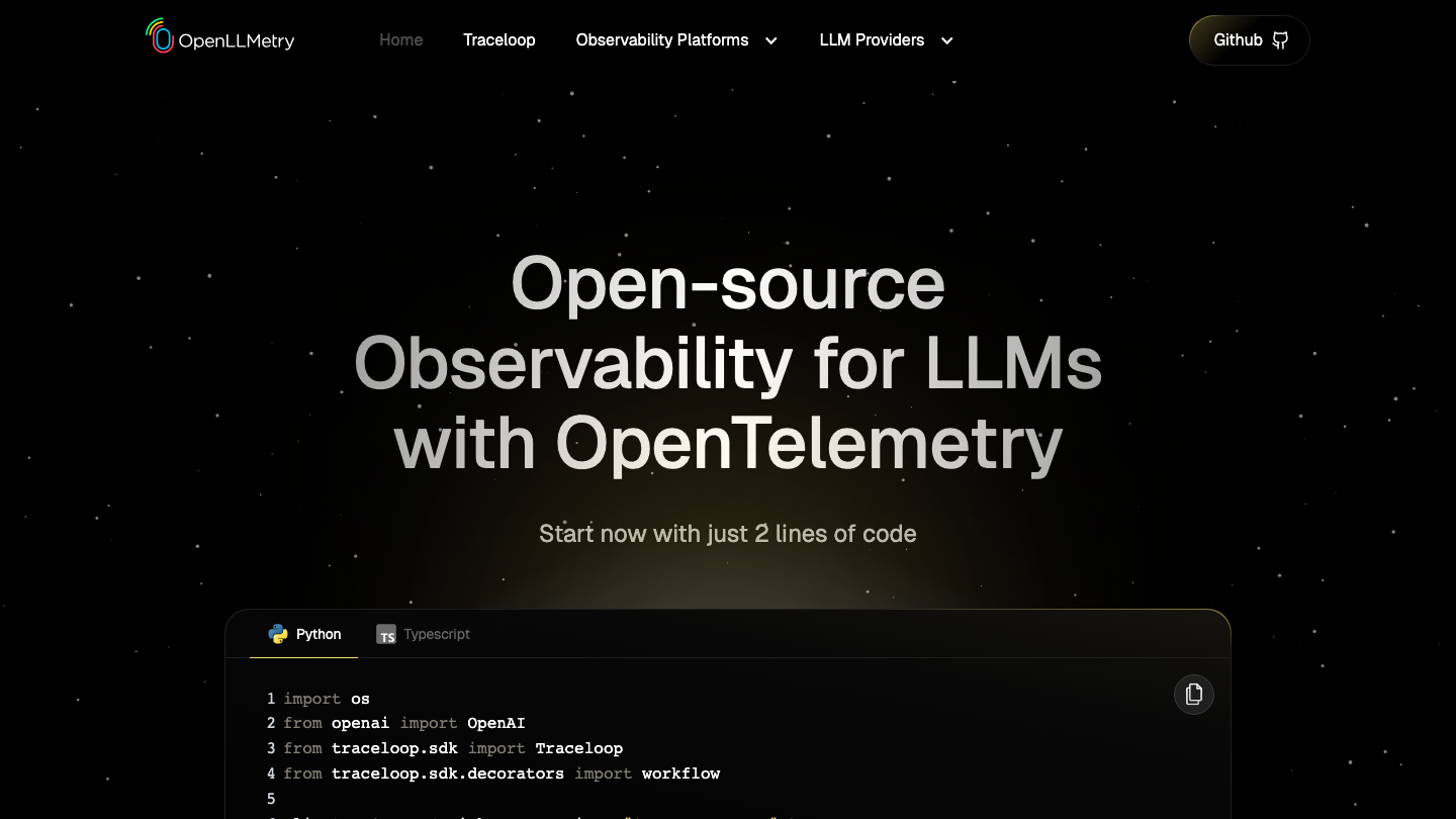 Traceloop OpenLLMetry screenshot