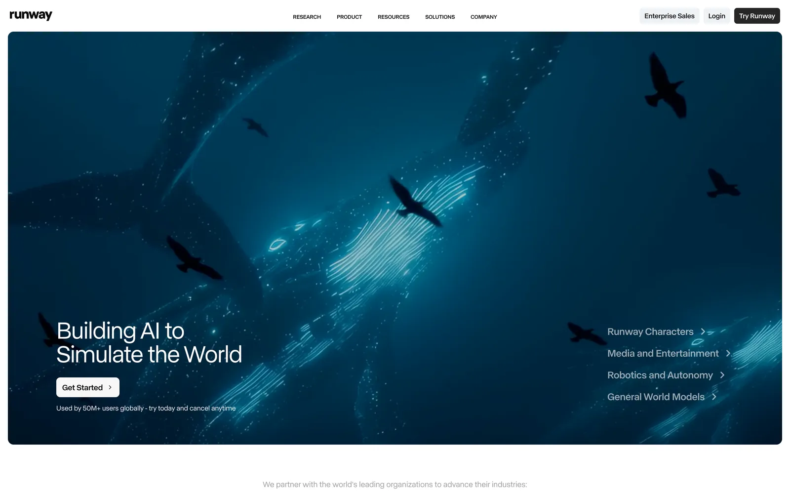 Runway homepage