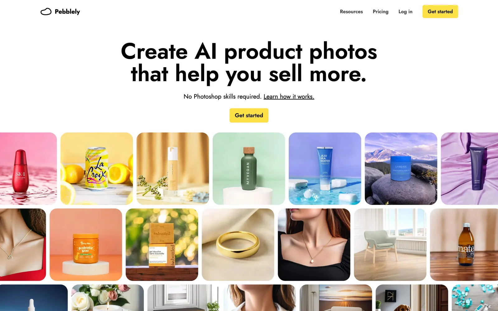 Pebblely homepage