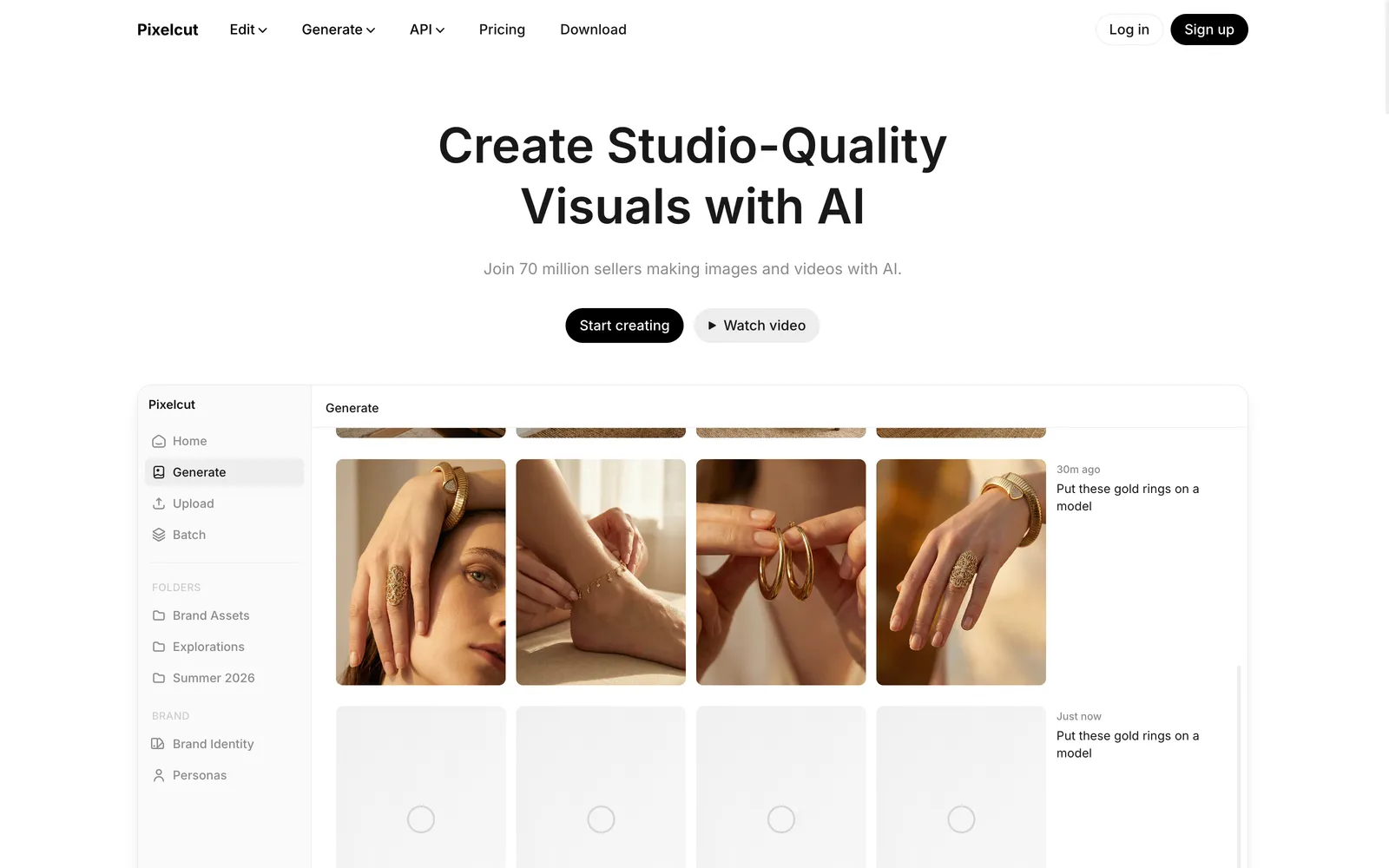 Pixelcut homepage