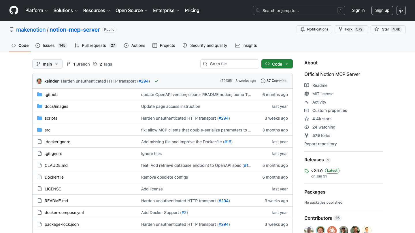 Notion MCP screenshot