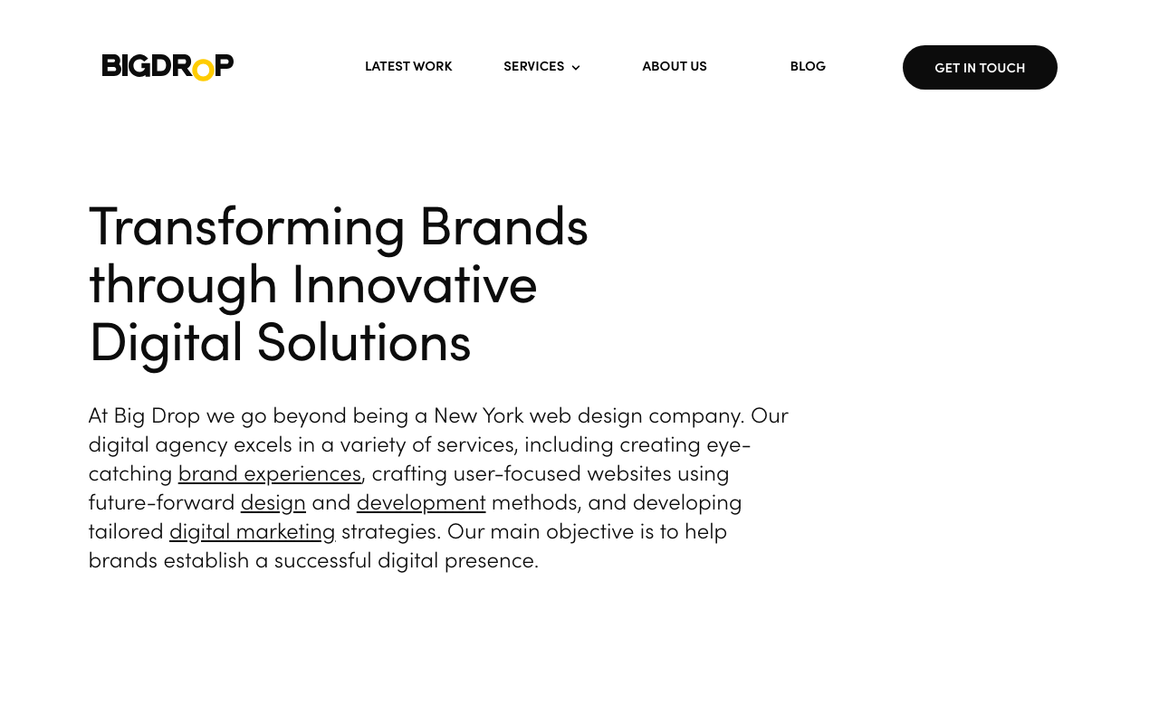 Big Drop homepage