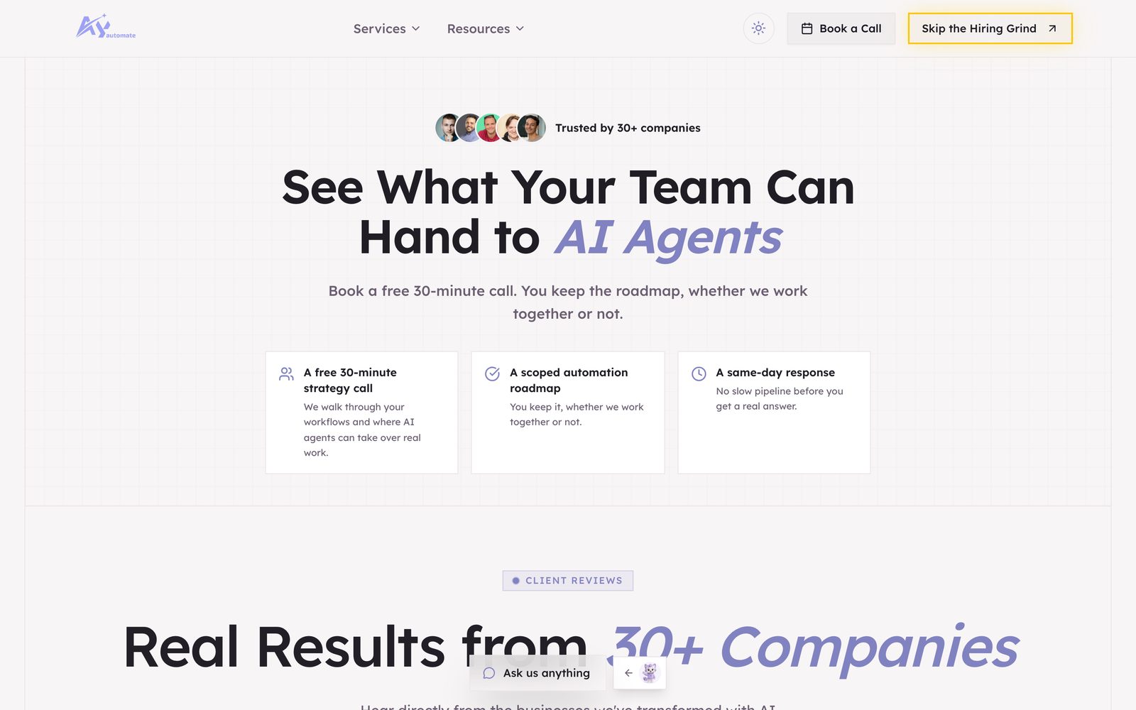 AY Automate AI agent engineer placement service homepage