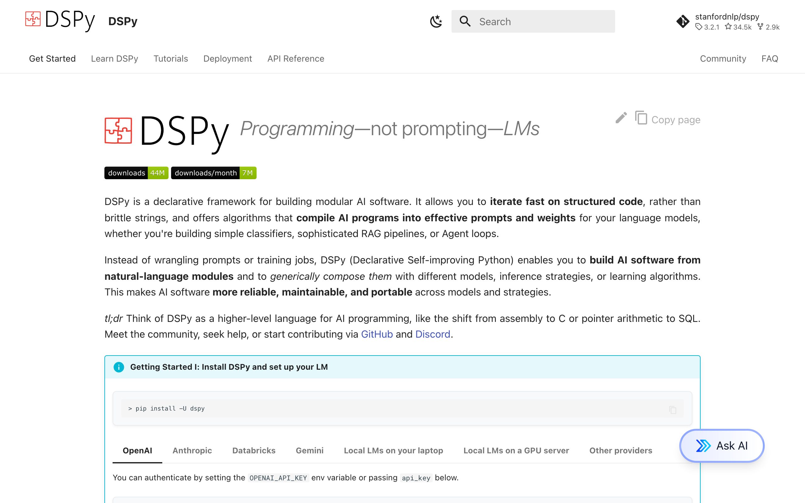 DSPy website preview