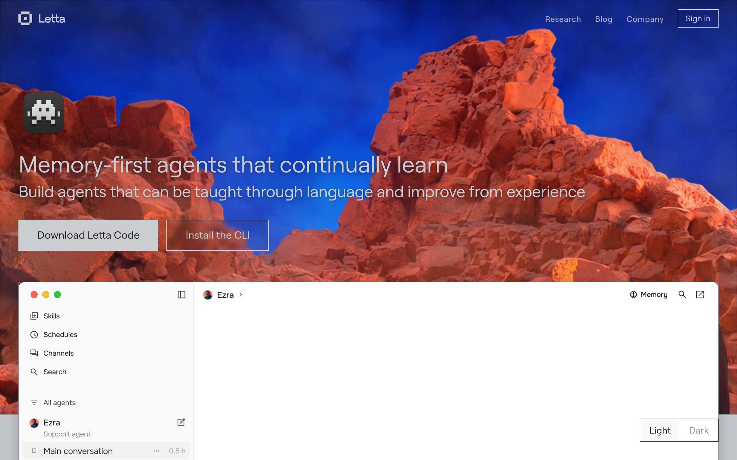Letta website preview