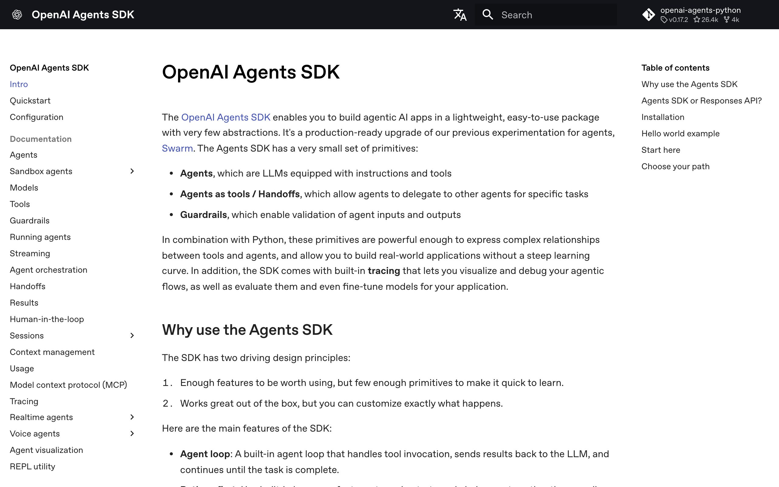OpenAI Agents SDK website preview